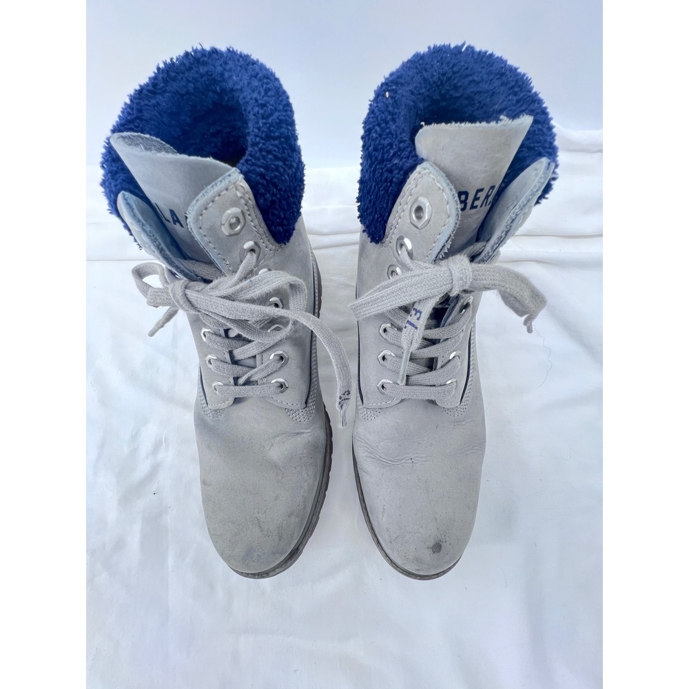 Timberland Mens 6 Inch Premium‎ Waterproof Boots Grey Navy Sherpa A1ZKU Size 9